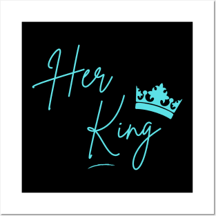 Her King Blue Crown Posters and Art